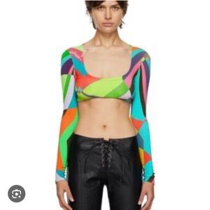 Siedrés Multicolor long sleeve crop top